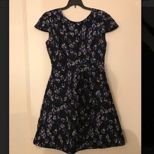 Kate spade black purple hydrangea dress with bow size 4 nwot